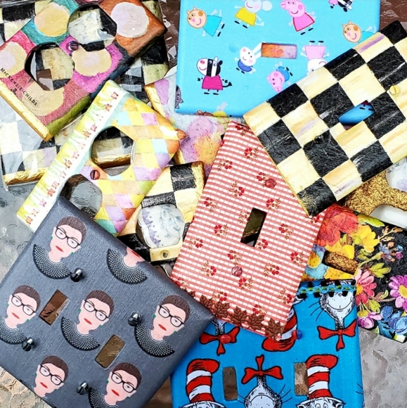 Mackenzie Childs Paper Decoupage in Switch Plates - Picture 5 of 8